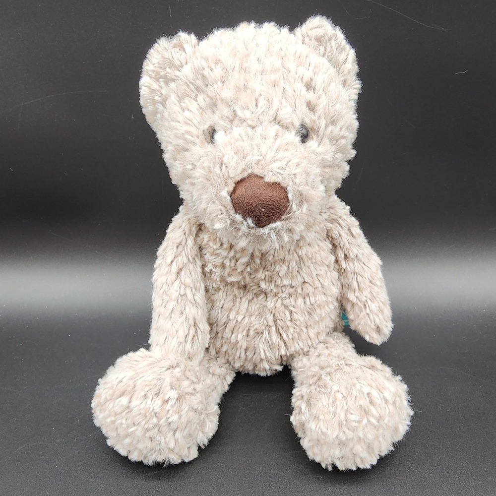 Manhattan Toy 9" Beige Shaggy Teddy Bear Plush Soft Stuffed Animal Neutral Toy